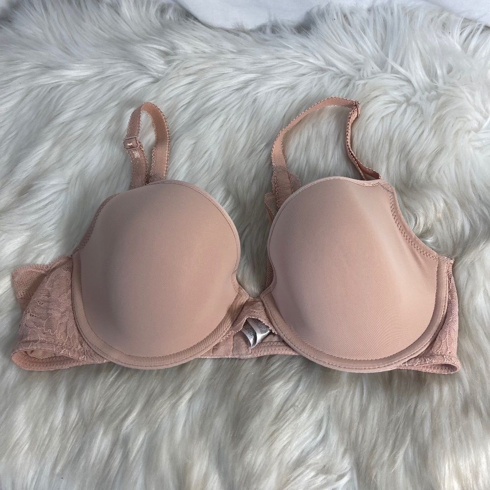 Wacoal Flesh Underwire Lightly Padded Lace Back Bra Sz 34C
